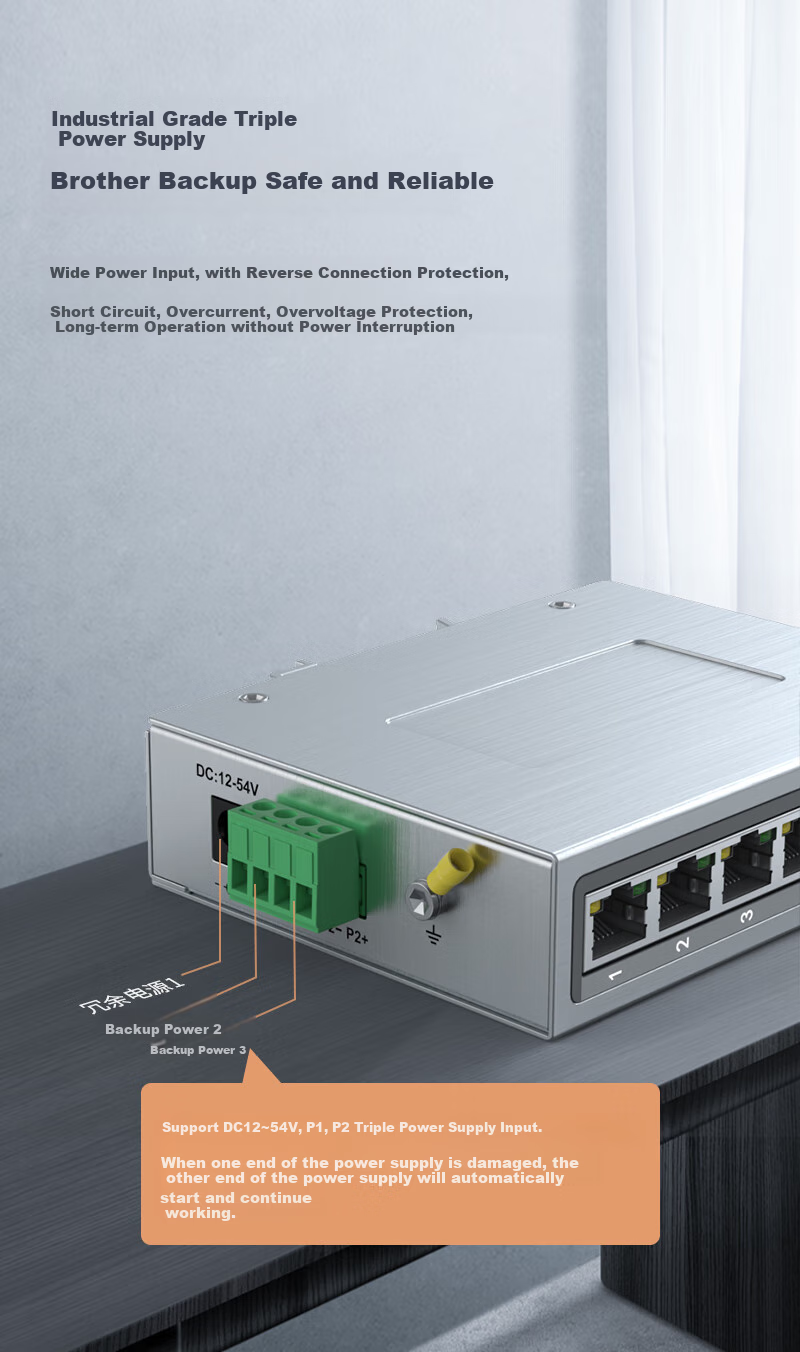Промышленный Ethernet-коммутатор NetLINK HTB-6000-1S-5FE, 5 портов, 100 Мбит/с, для промышленного мониторинга, с креплением на DIN-рейку