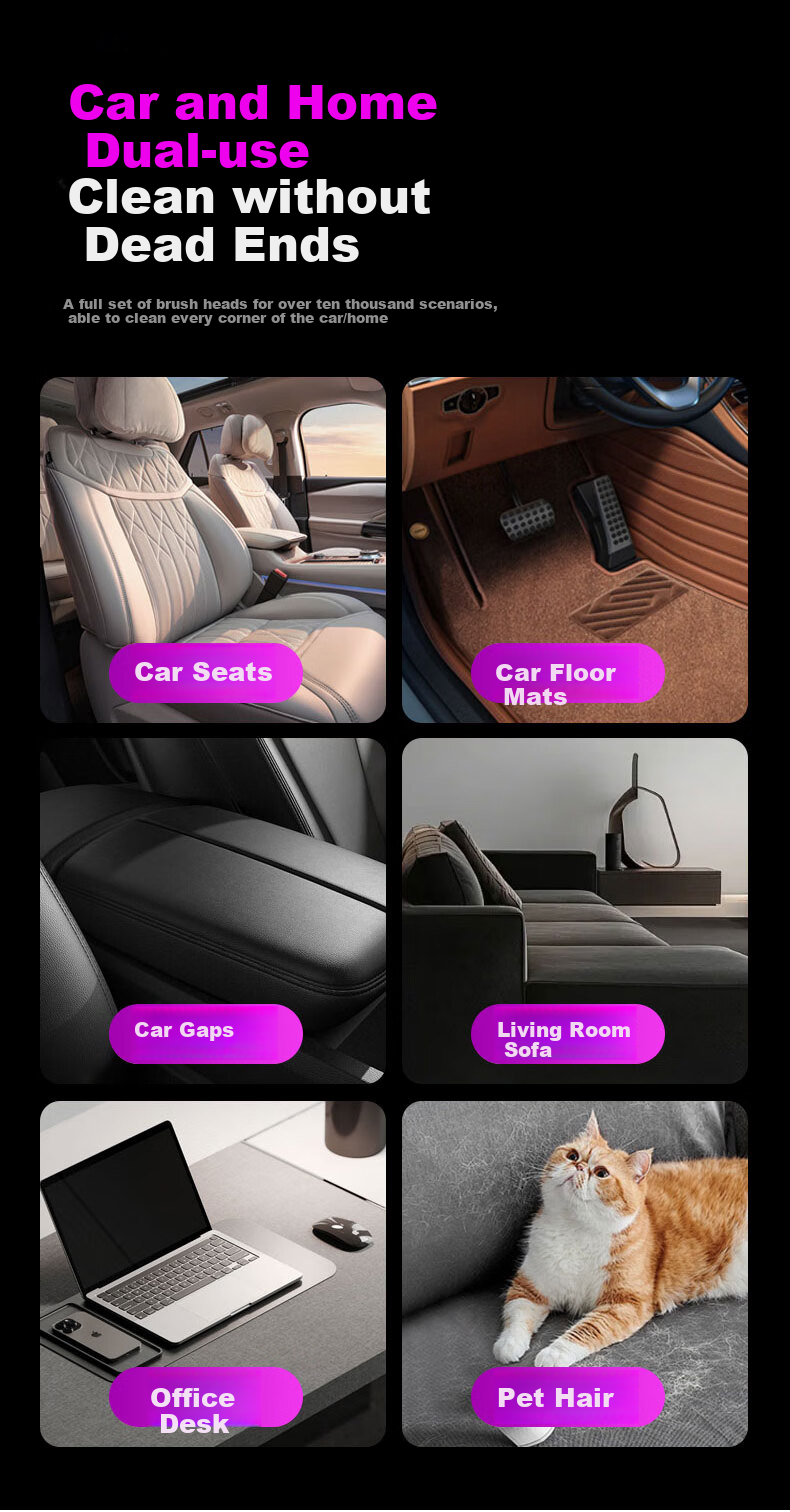 Мощный беспроводной автомобильный пылесос REWONDER [26-Year Performance Pro+] с функцией всасывания и выдувания, 14000 Па, 30-80 Вт, 20-29 мин