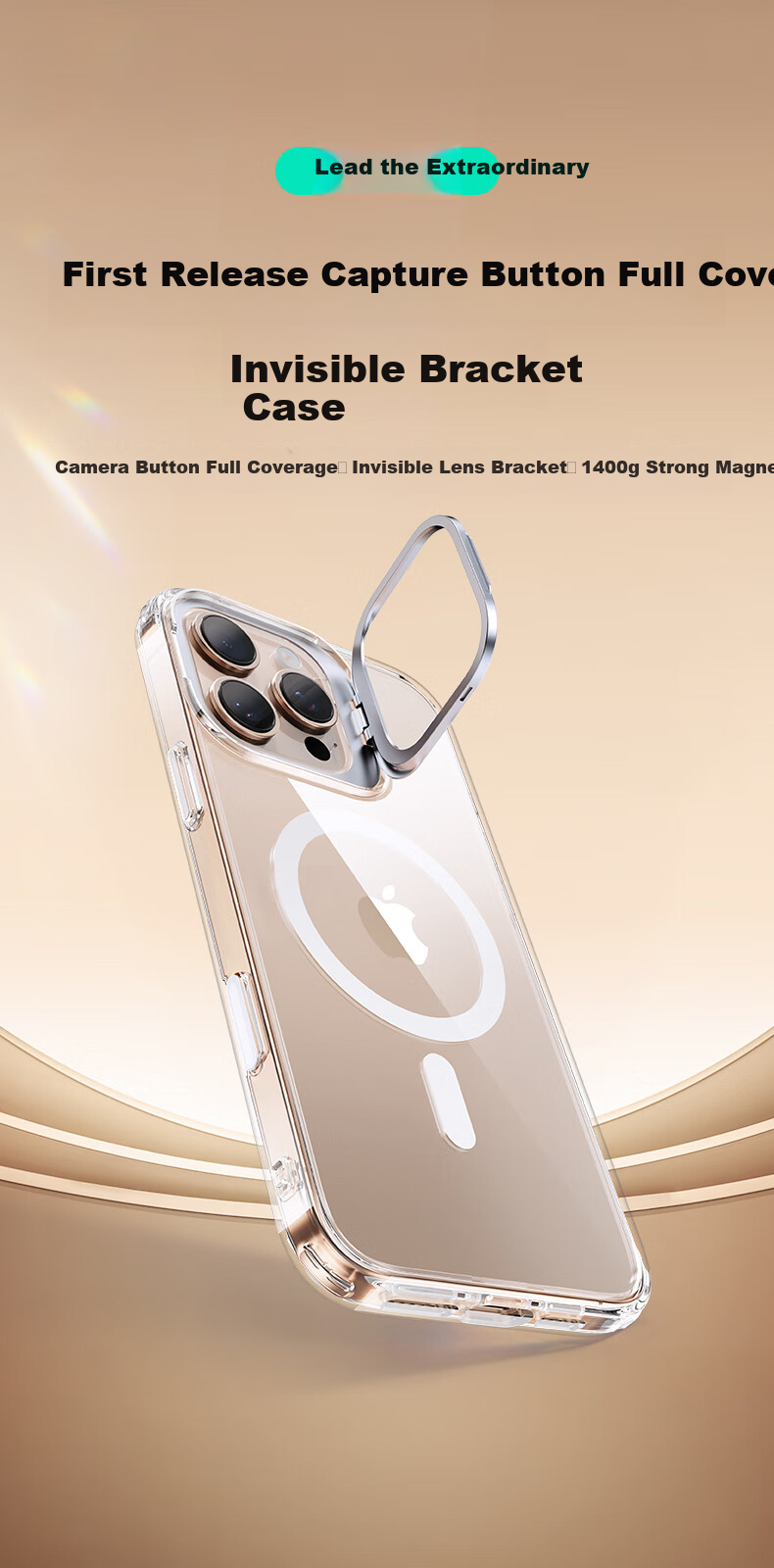 Прозрачный чехол ESR для iPhone 16 Pro Max с защитой камеры, противоударный, с магнитами MagSafe, прозрачный