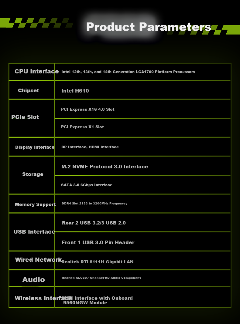 Материнская плата JGINYUE H610M-D PLUS WIFI DDR4 ARGB LGA 1700