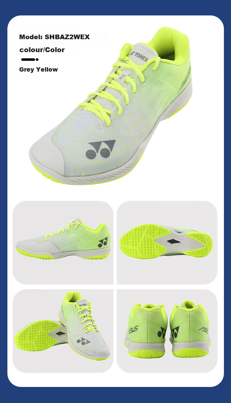 Кроссовки для бадминтона YONEX SHBAZ2WEX, мужские, широкие, темно-серые, размер 37