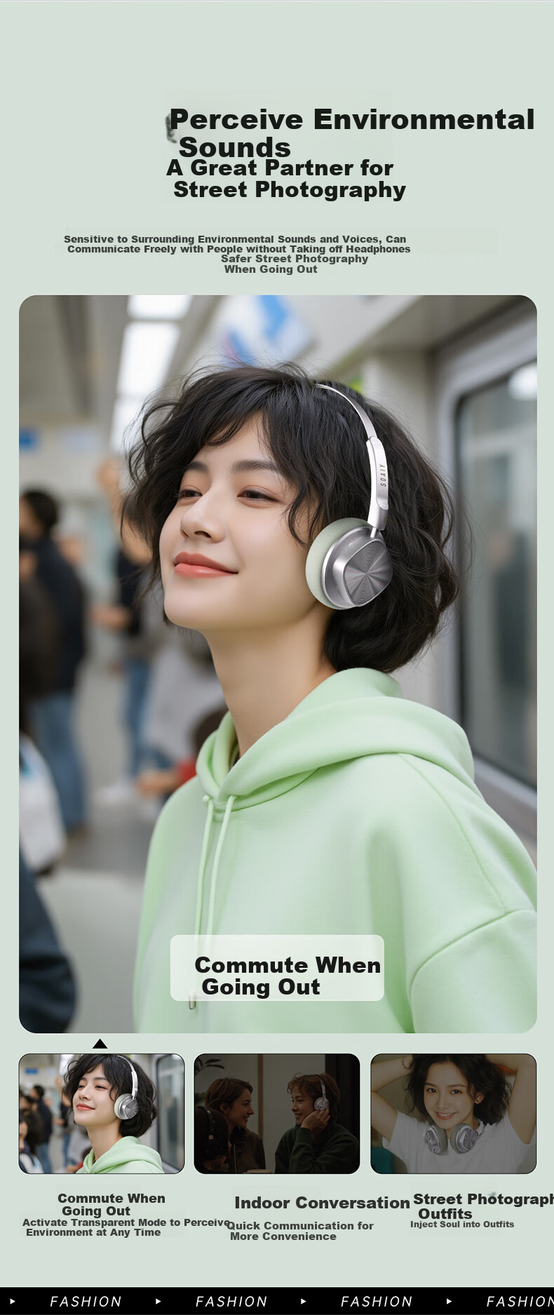 Беспроводные наушники Soaiy Z01 с Bluetooth, глубокими басами, шумоподавлением, для компьютера, ноутбуков, игр, музыки, совместимы с телефонами Apple, Huawei, Xiaomi, цвет "Монастырский камень"