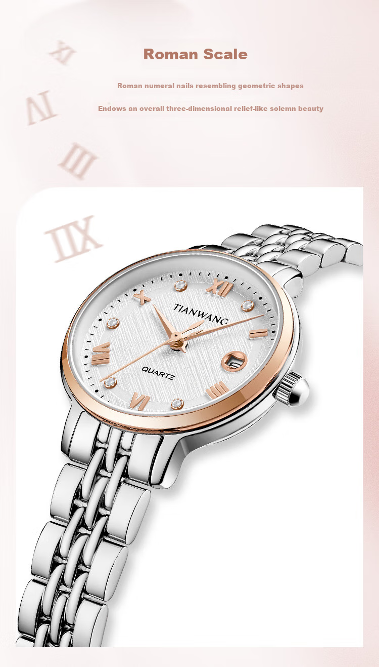 Женские часы TIAN WANG LS31374TP.D.S.W, кварцевые, стальной ремешок, винтажные, элегантные, подарок на День Святого Валентина