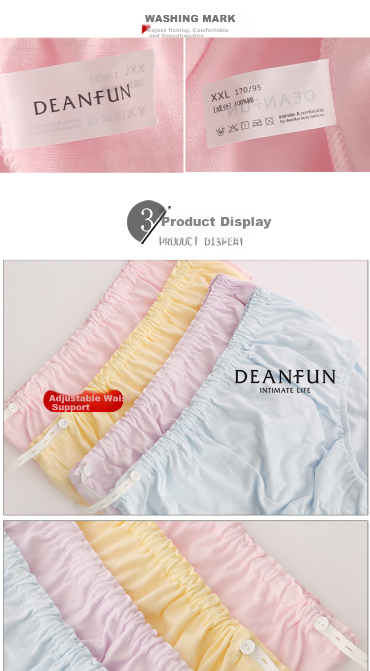 Женские трусы Deanfun, хлопковые трусы для беременных с высокой талией, регулируемым поясом, модель "бойшортс", 2 шт., размер XXXL