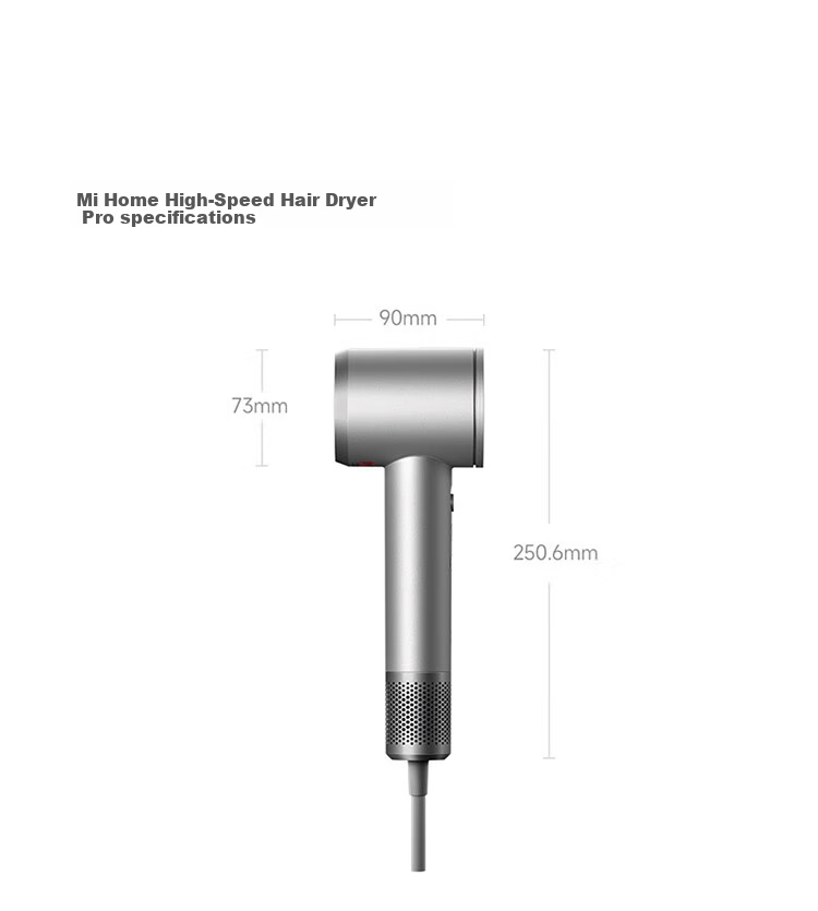 Фен Xiaomi Mijia High-Speed Hair Dryer Pro, 1600 Вт, 50°C, защита кожи головы, отрицательные ионы, с насадкой, серый