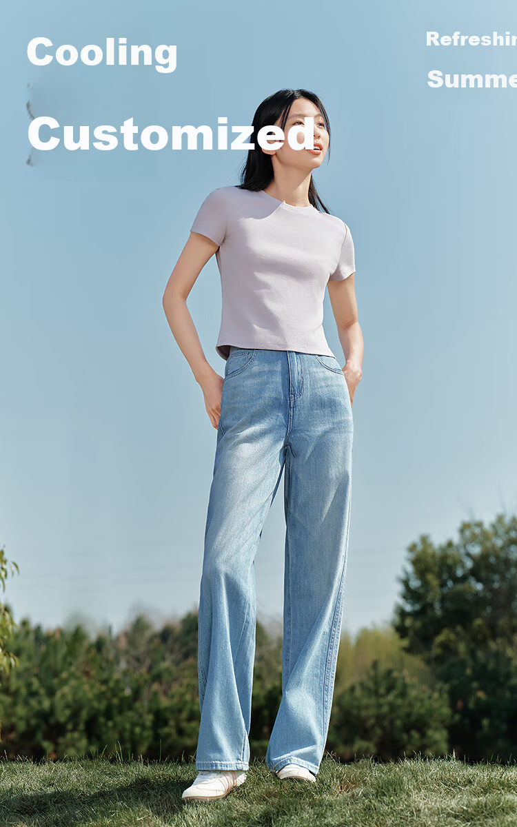Женские джинсы Semir, летние, модные, укорачивающие ноги, широкие, голубые, размер XS