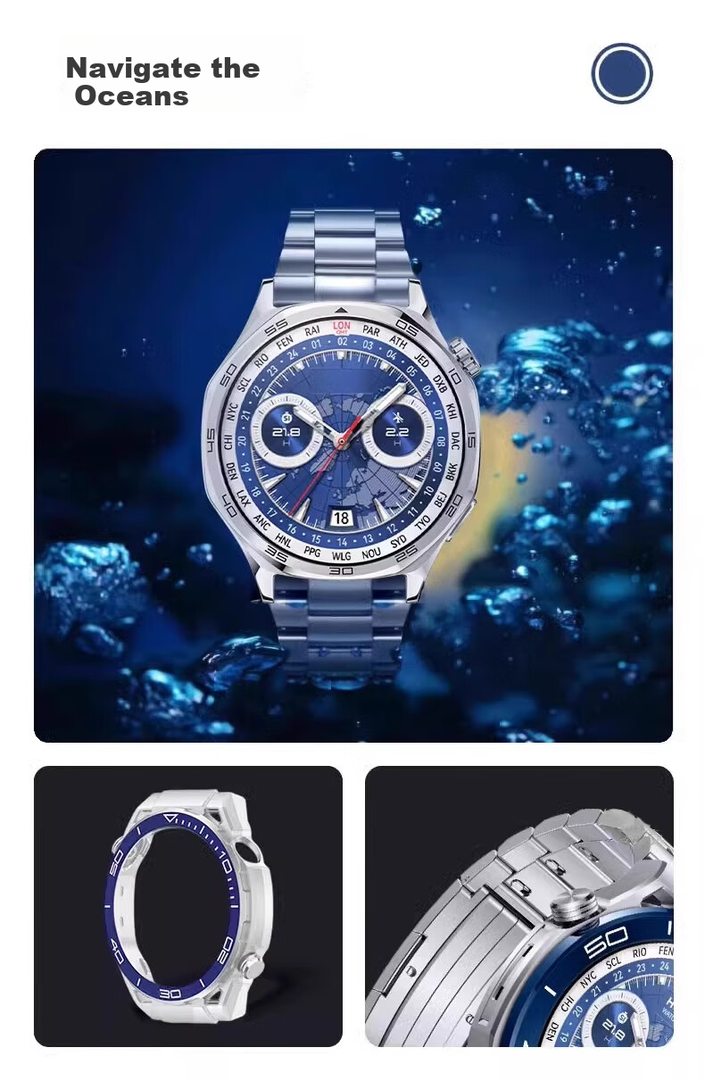Защитный чехол XUANDAI для Huawei Watch GT5, с полным покрытием, из плетеного нейлона, с титановым ремешком