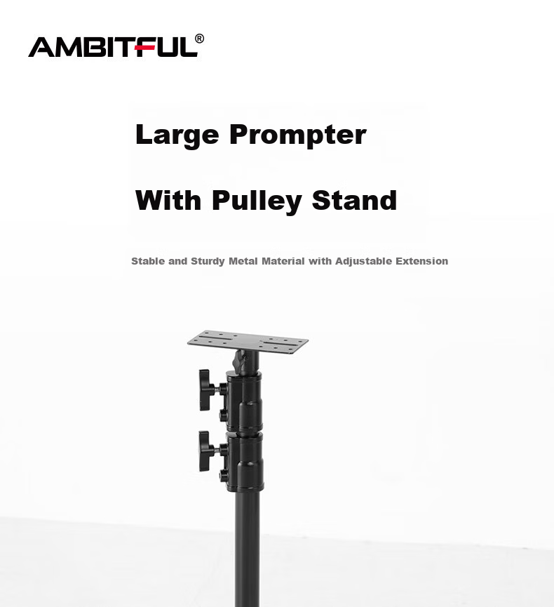 Стойка для телесуфлера AMBITFUL AL140, профессиональная, с высокой грузоподъемностью 80 кг, штатив на колесах для удобного перемещения, металлический штатив