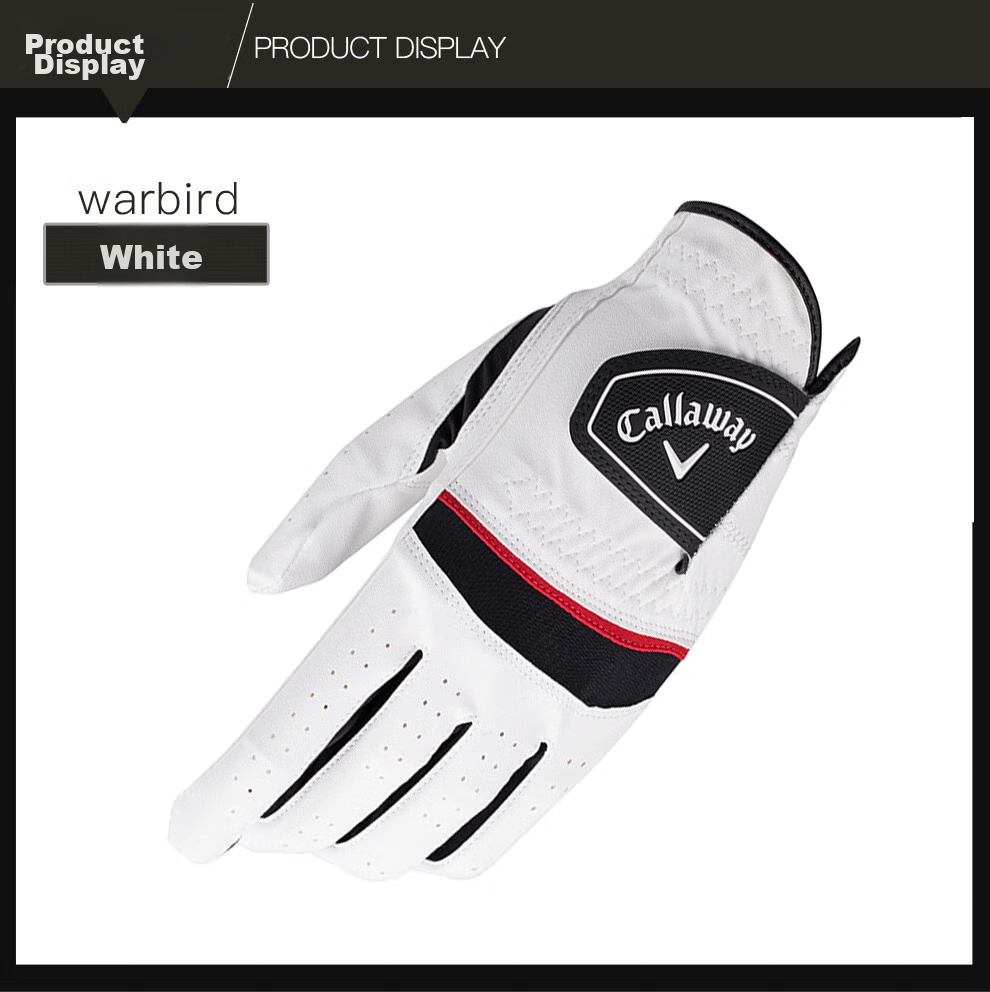 Перчатки для гольфа Callaway Warbird, мужские, размер 23, белые, левая рука