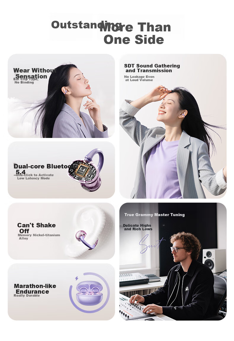Беспроводные наушники TOURACE AI Bluetooth, спортивные, с костной проводимостью, золотой