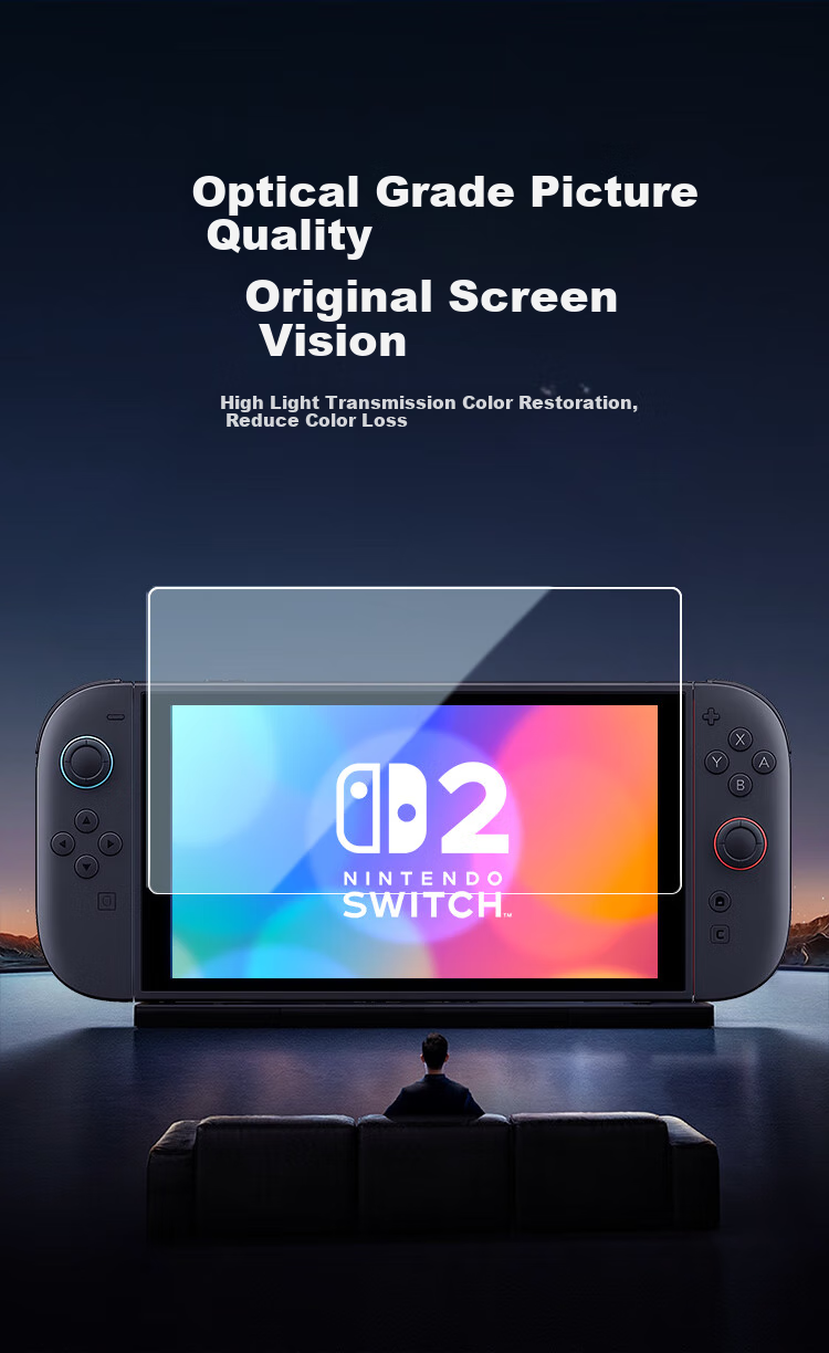 Защитная пленка BUBM для Nintendo Switch2 OLED, закаленное стекло HD, защита экрана, стикер для игровой консоли, с камерой для автоматической очистки от пыли
