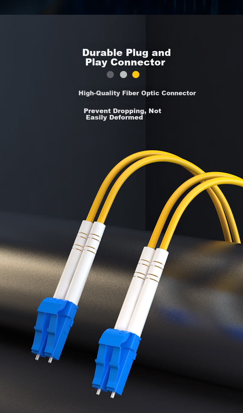 Оптический патч-корд Nokoxin Telecom-Grade, одномодовый двухжильный, 3 метра, LC-LC, UPC
