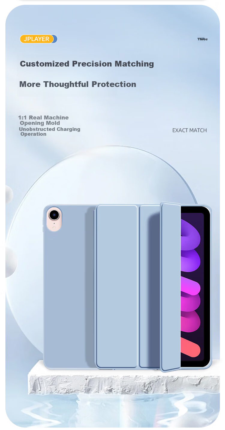 Защитный чехол JPLAYER для Apple iPad 5/6/Air2 9.7 дюймов, розовый, с подставкой, Smart Sleep/Wake