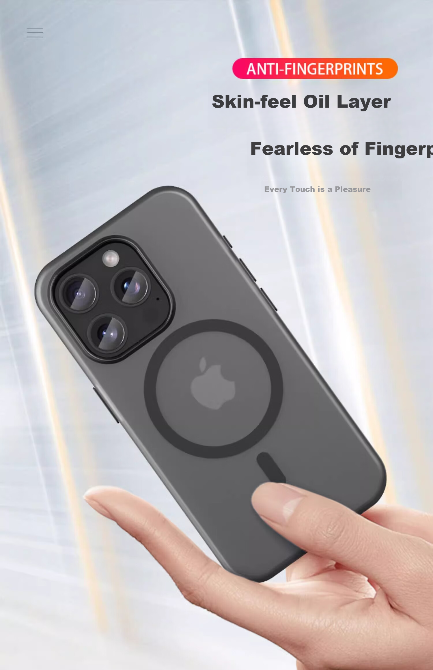 ZHIWEISHI Чехол-накладка с MagSafe для Apple iPhone 16 Pro Max, противоударный, полупрозрачный, матовый, черный