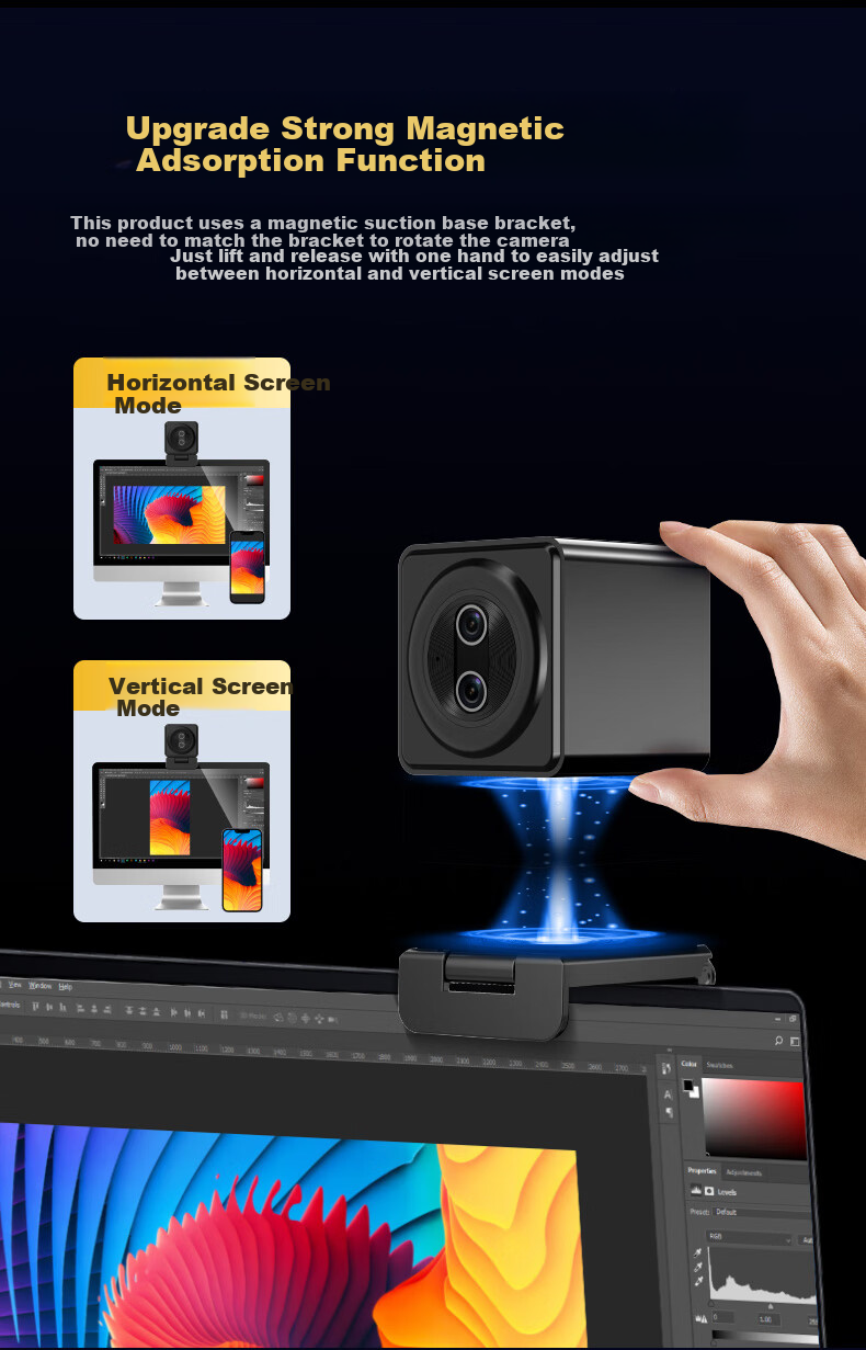 Веб-камера Stiger L43B, 4K, 20-кратный зум, с микрофоном, USB Type-C, черный
