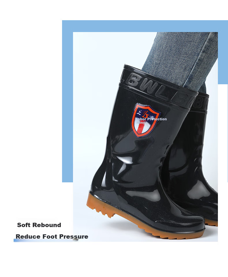 Мужские резиновые сапоги FOOTOPPO, водонепроницаемые, высокие, для улицы, размер 44, черный