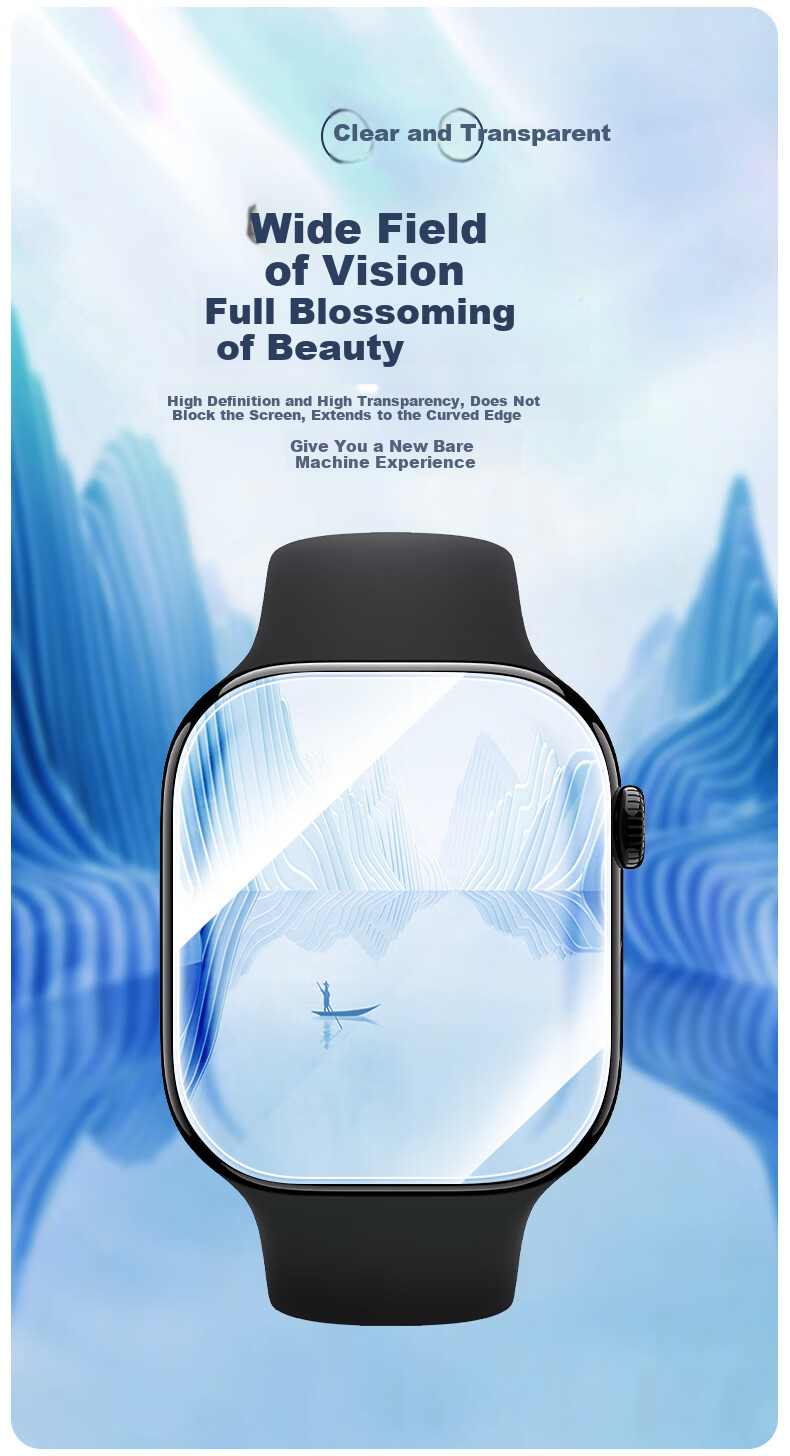 Защитная пленка BHO для Apple Watch S10/S11, самопозиционирующаяся, быстро устанавливаемая, устойчивая к царапинам