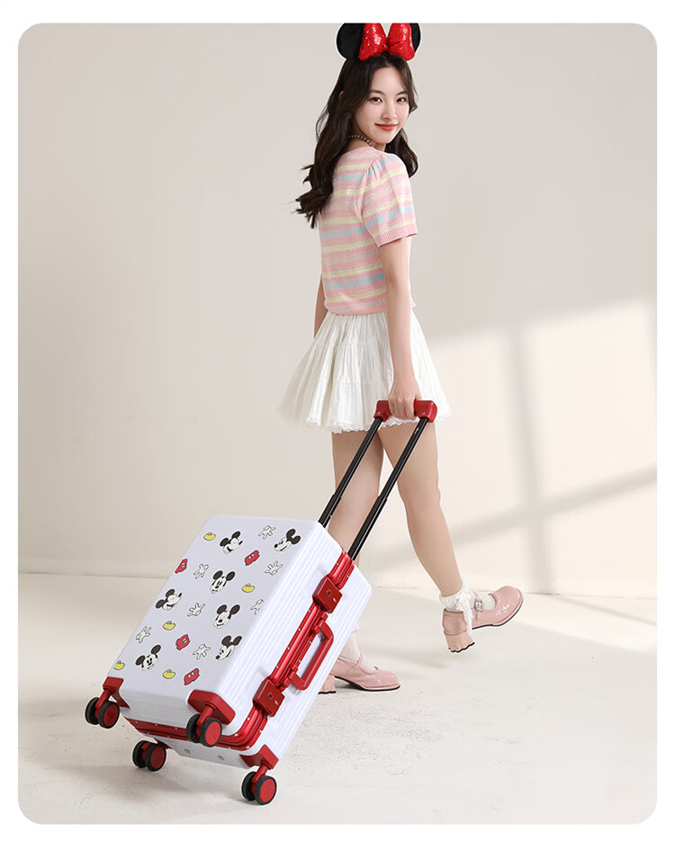 Чемодан Mesuca X Disney Mickey Luggage Print 20-дюймовый, с алюминиевой рамой, для ручной клади