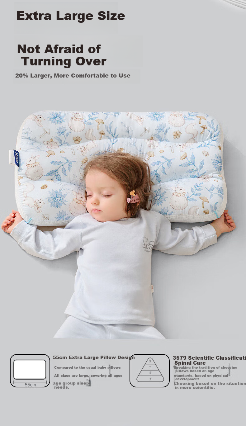 Детская подушка COBOBABY для детей 6-12 лет, ортопедическая, для роста, дышащая, всесезонная