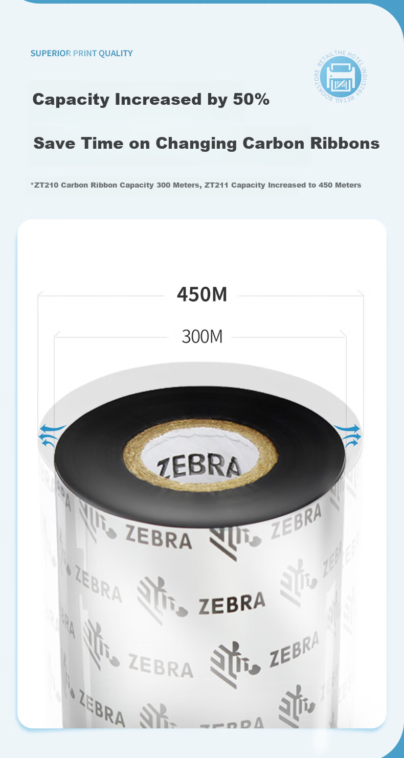 Промышленный термотрансферный принтер этикеток ZEBRA ZT211, 203 dpi, с сетевым портом, последовательным портом и USB-портом