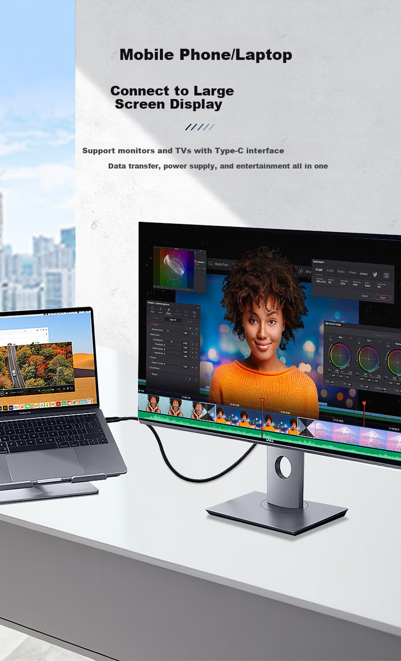 Кабель Yeren USB4 40Gbps Type-C, 8K Thunderbolt 4, PD 240W, 1.5 м