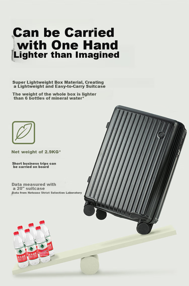 Чемодан Wangyiyanxuan Ultra-Light Large Capacity Suitcase, темно-серый, 24 дюйма