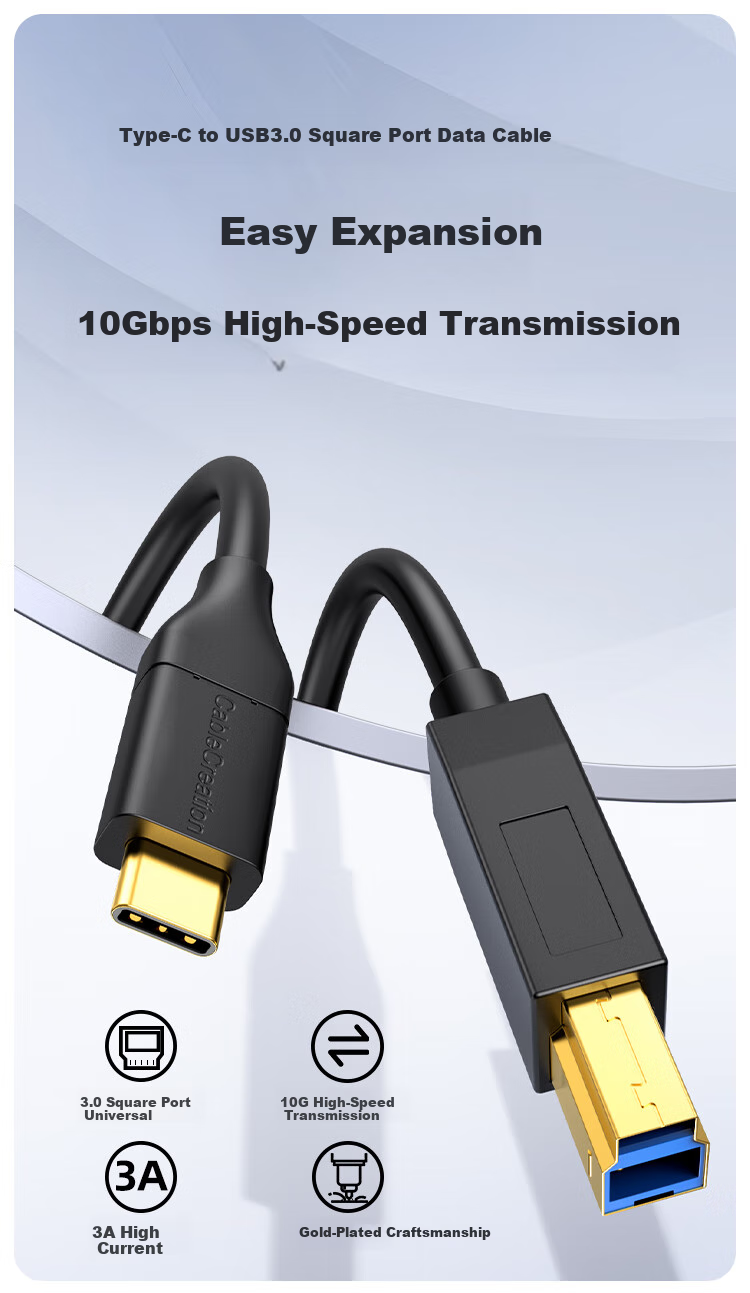 Кабель USB Type-C на USB-B