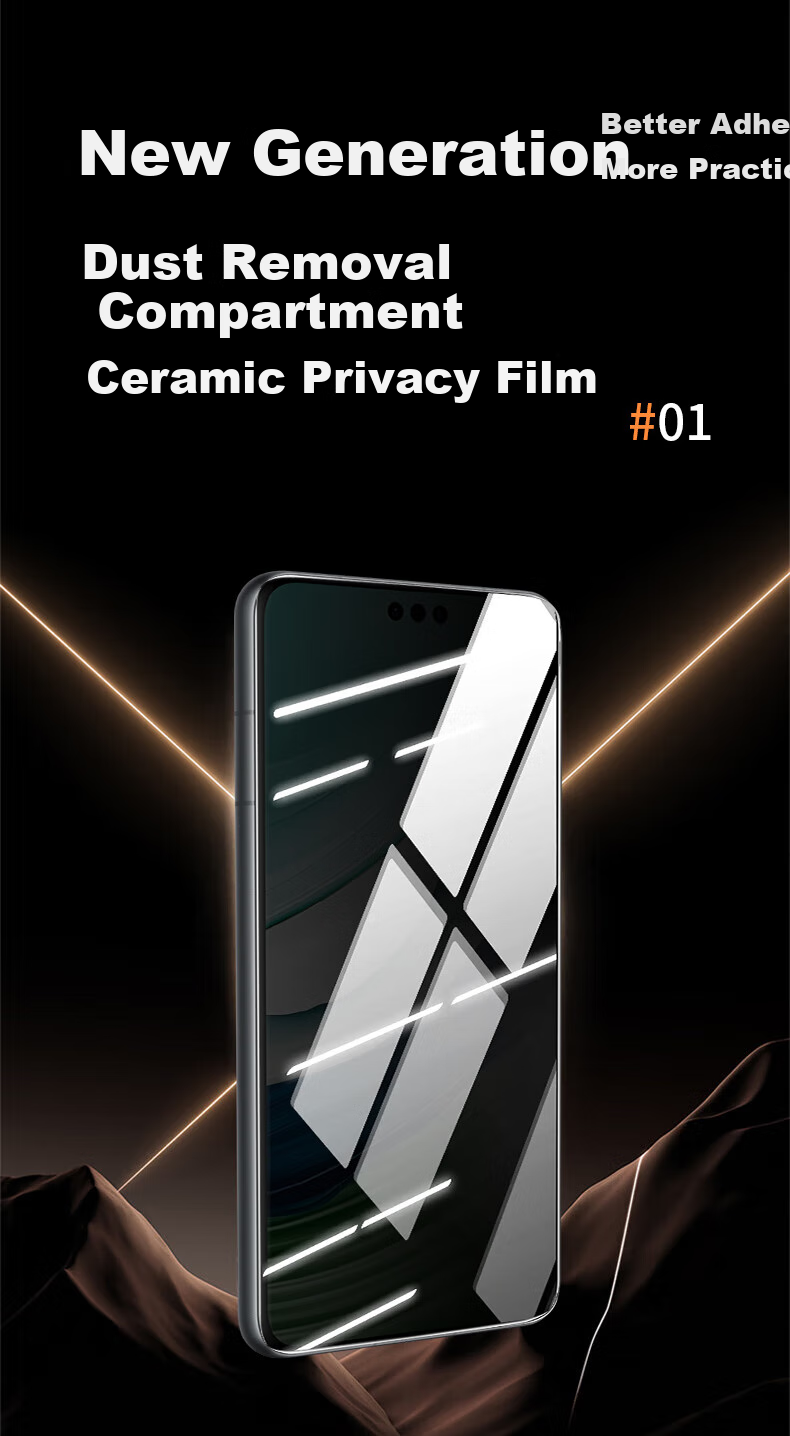 Защитная керамическая пленка Smorss для Huawei Mate 60 Pro/Pro+ / RS, антишпионская, 28°, гладкая, устойчивая к отпечаткам пальцев