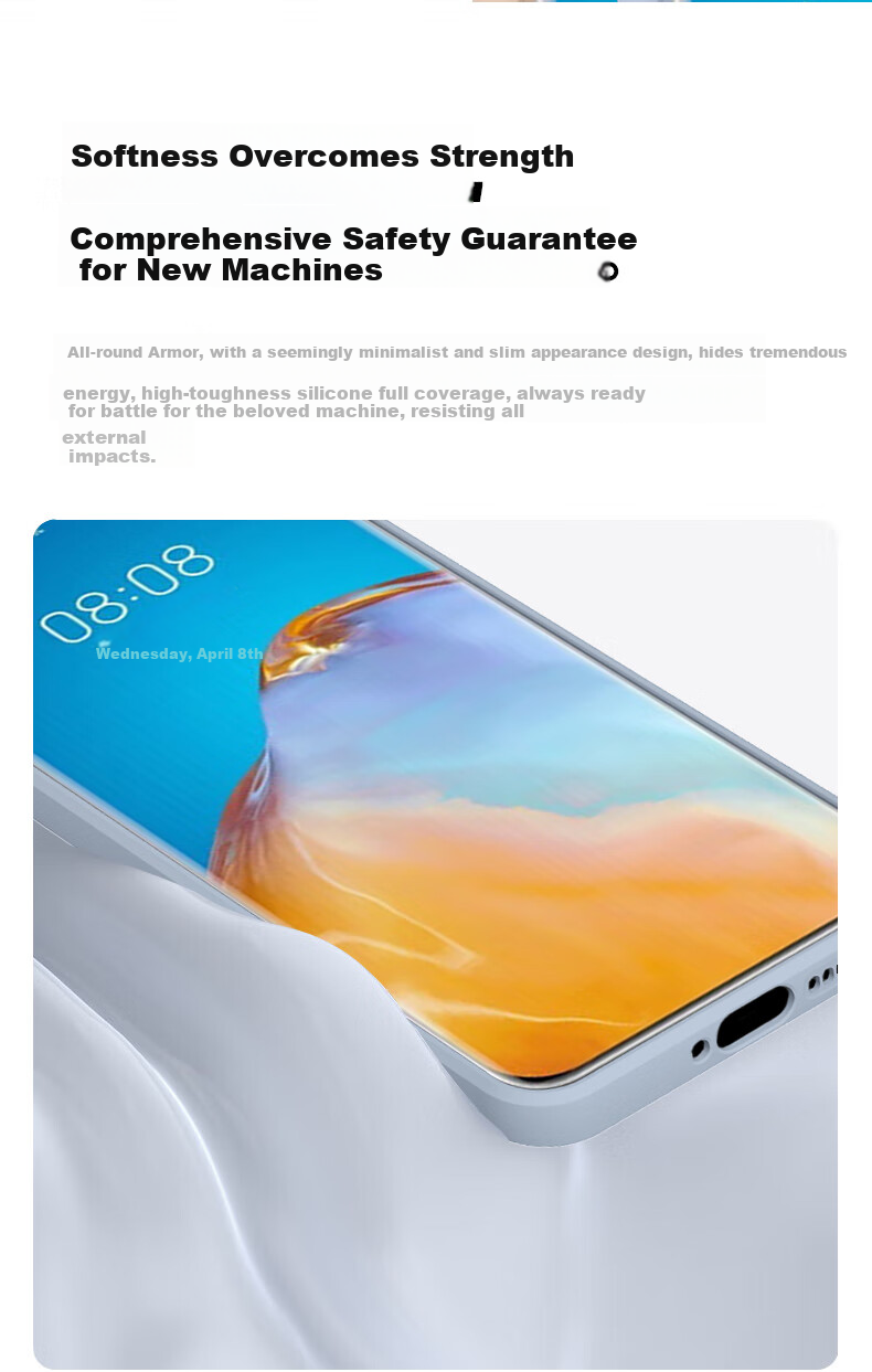 KEKLLE Чехол-накладка с магнитами для Huawei P40 Pro, силиконовый, черный