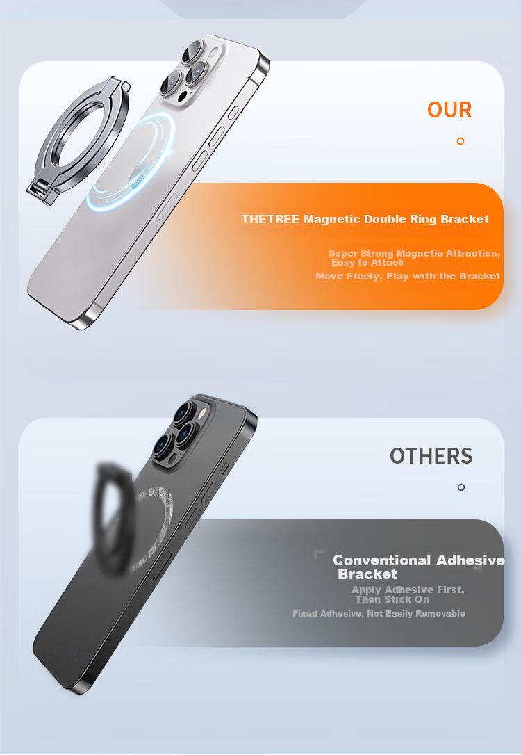 Магнитный держатель для телефона THE TREE MagSafe, складной, ультратонкий, портативный, из алюминиевого сплава, для настольного использования, 360° вращение