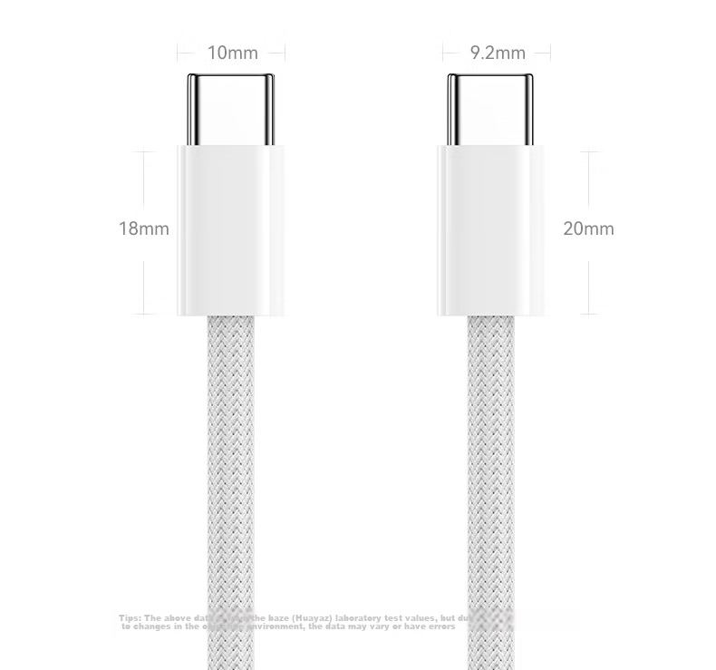 BIAZE 2 шт. кабель Type-C to Type-C, 1.5м, 60W PD, белый