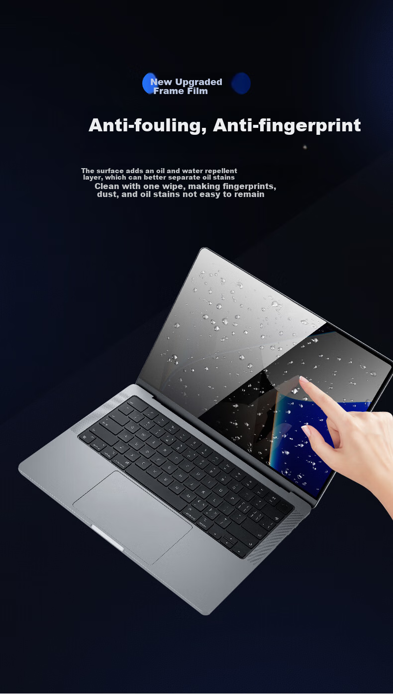 Защитная пленка DiyiGongfang для Apple Macbook Air 13 M2/M3/M4, HD, с рамкой, 13.6 дюйма