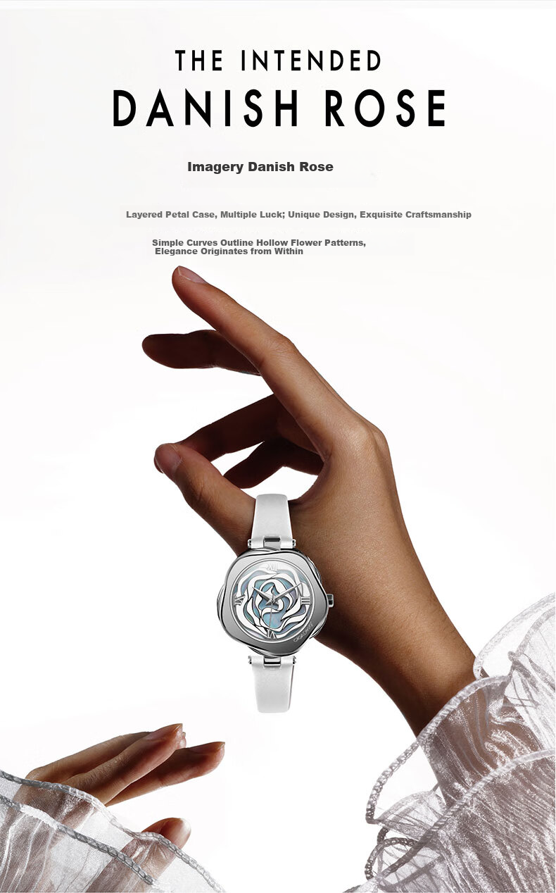 Женские часы CIGA Design R Series Danish Rose, механические, автоматические, с сапфировым стеклом, водонепроницаемые (3 АТМ), серебристый циферблат, квадратный корпус, кожаный ремешок, женские