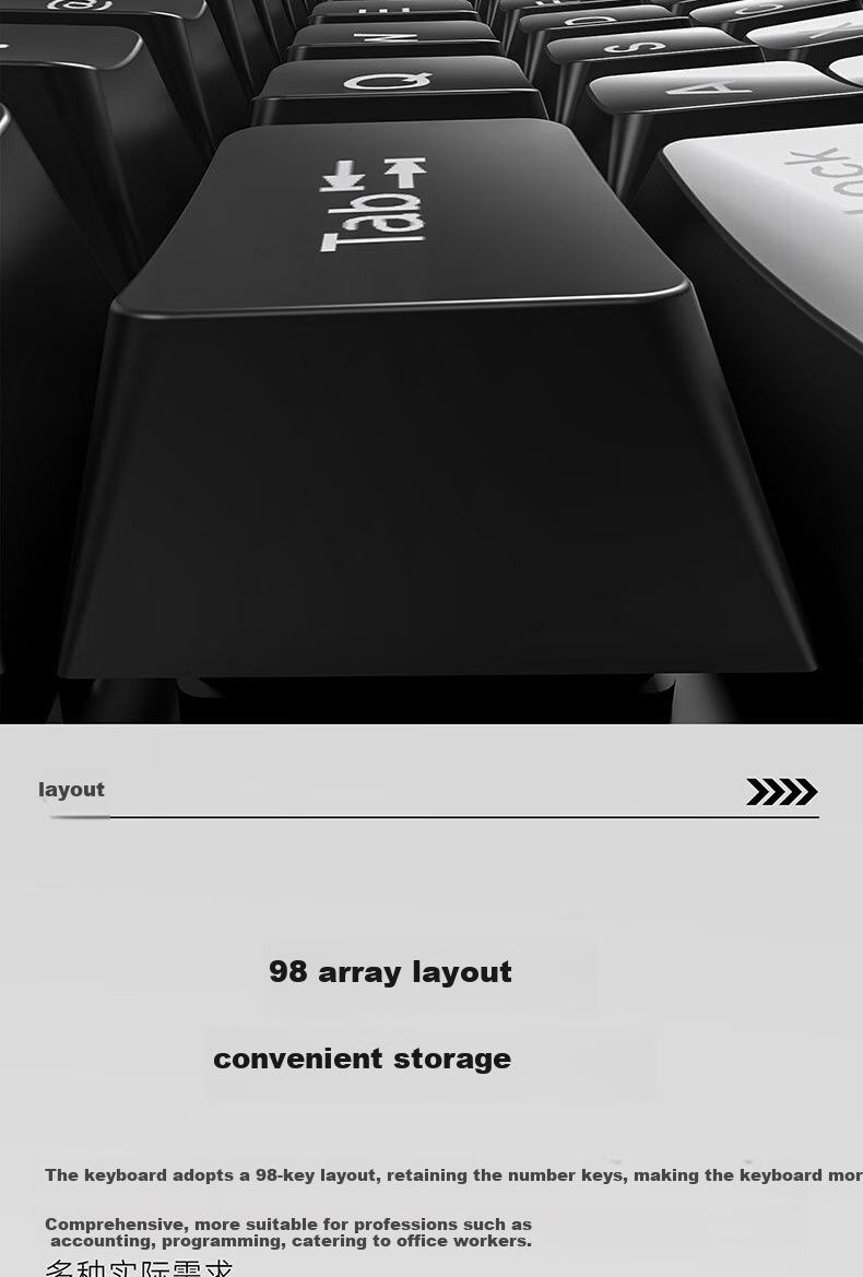 RK R98 Tri-Mode Mechanical Keyboard, Wireless And Wired, Bluetooth Compatible, 99 Keys, for Computer Office Use, Quiet Switches, Gaming-Friendly, Full N-Key Rollover, Long Battery Life, Non-Luminous ABS Keycaps, White, Light Feather Switches