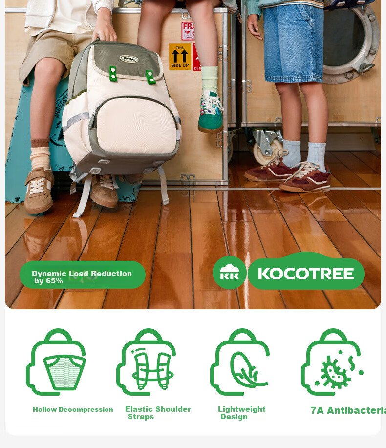 Детский рюкзак Kocotree, ультралегкий, снижает нагрузку, двуплечевая сумка для 1-3 классов, для мальчиков и девочек, с пряжкой, размер M