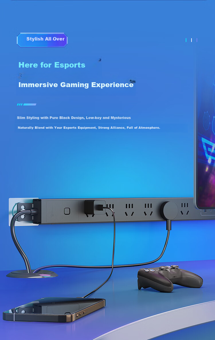 Удлинитель BULL 30W с защитой от перегрузки, 6 розеток + USB, 1.8 метра