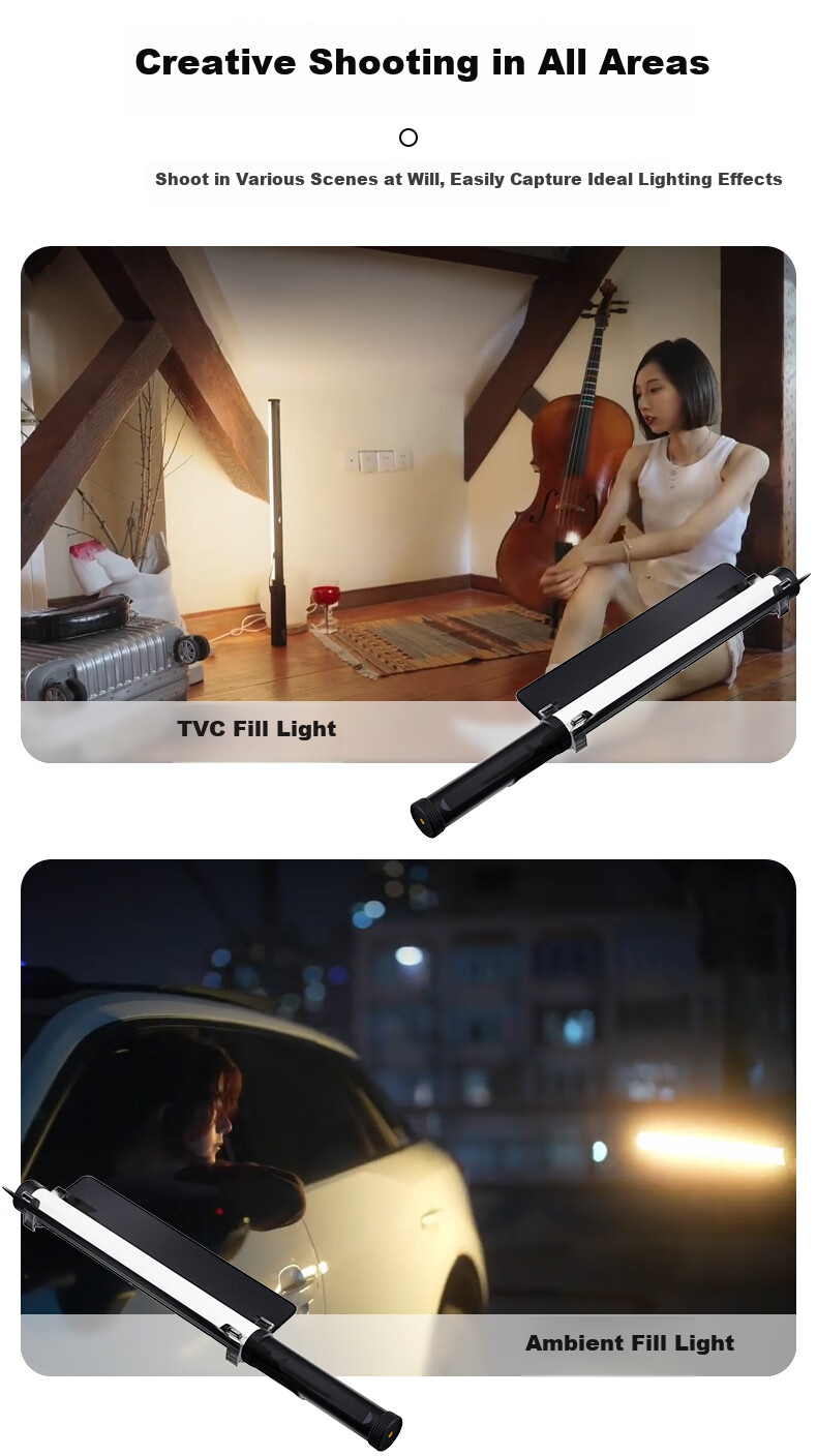 Светодиодная палка LATZZ RGB, портативная, полноцветная, с регулируемой цветовой температурой, для фотографии, прямой трансляции, улучшения красоты, мягкого освещения, наружных ночных сцен, портретной фотографии, атмосферы, видео и освещения камеры