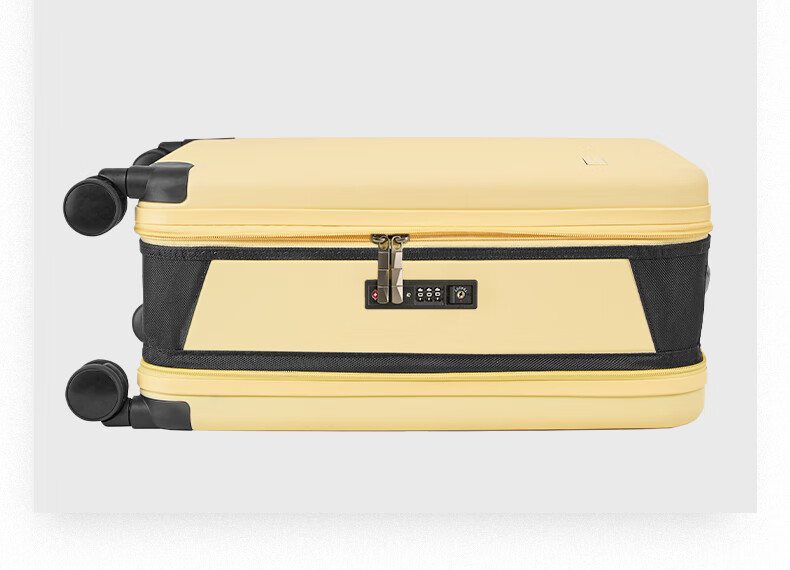 Чемодан CONWOOD, Spinner Wheels Luggage, TSA Approved Trolley Case, Space-Saving PC243, Cheese Yellow, 26 Inches