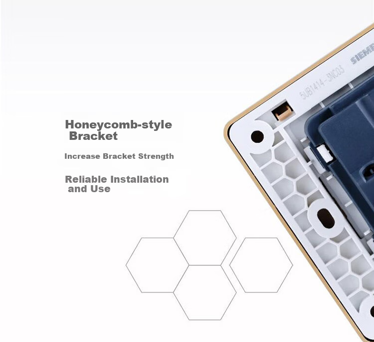 Розетка SIEMENS, 5 гнезд, одноклавишный выключатель, Zhi Dian Rior Gold 5UB14243NC032P