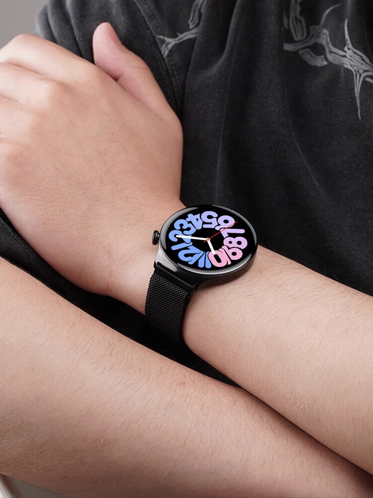 Ремешок Iboann для Vivo Watch 5, из нержавеющей стали, умный спортивный ремешок для часов IQOO Watch 5, силиконовый с магнитной застежкой, черный