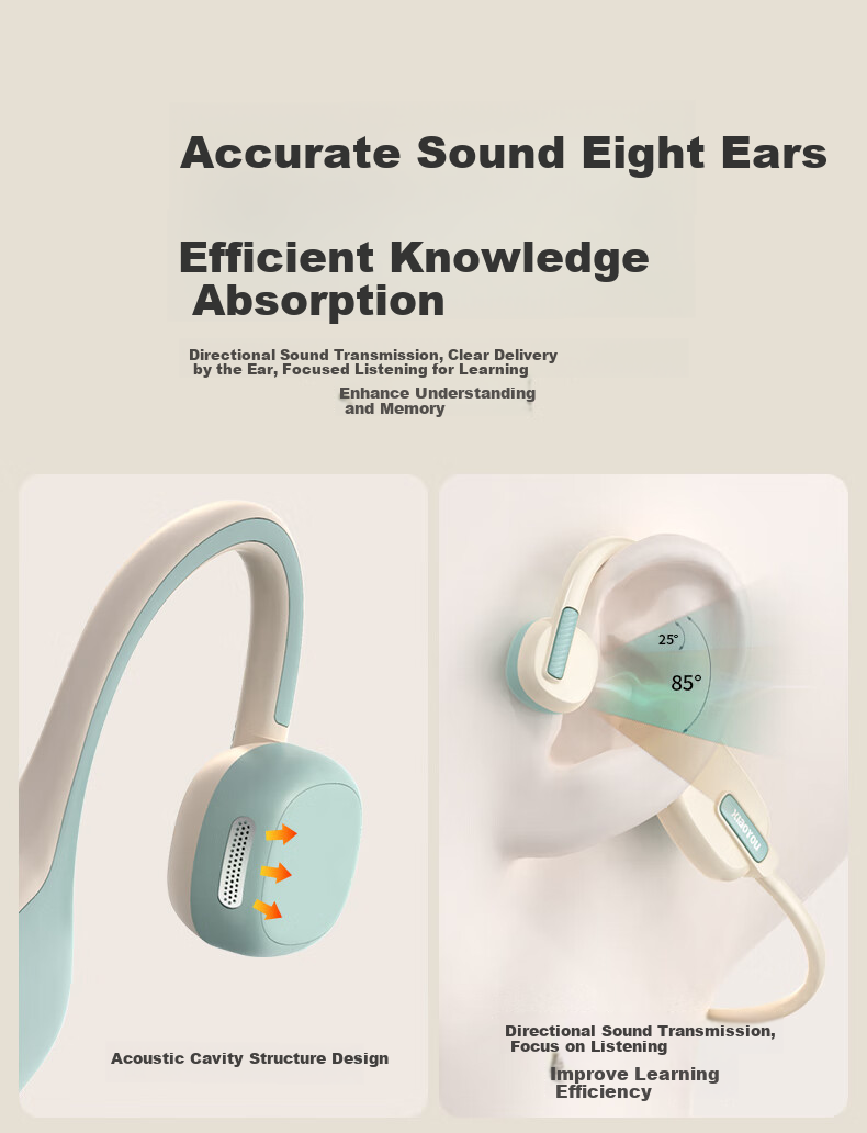 Детские Bluetooth-наушники Xiaoyou Y8, беспроводные, с заушным креплением, не внутриканальные, для онлайн-уроков и обучения студентов