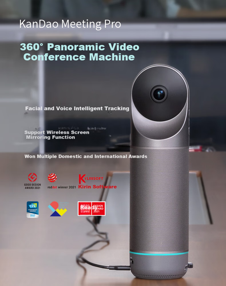 KanDao Meeting Pro - 360° панорамная HD видеоконференц-камера с беспроводной трансляцией экрана, усилением и микрофоном