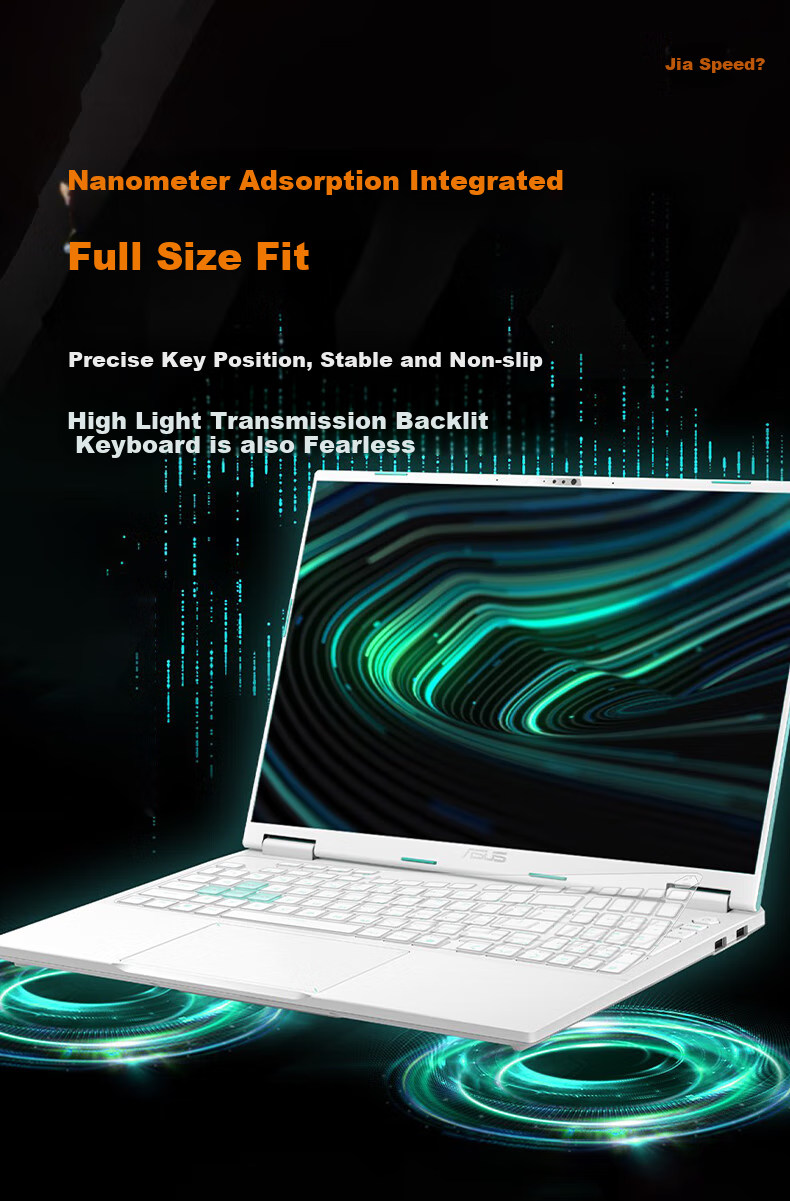 Защитная пленка для клавиатуры Jiasu ASUS TUF Gaming A16 Pro, прозрачная, противоударная, пылезащитная
