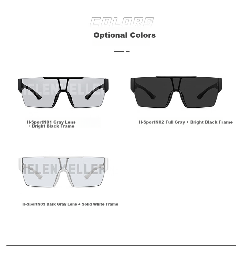 Солнцезащитные очки HELEN KELLER H-SPORTN02, унисекс, спортивные, с защитой от УФ-излучения
