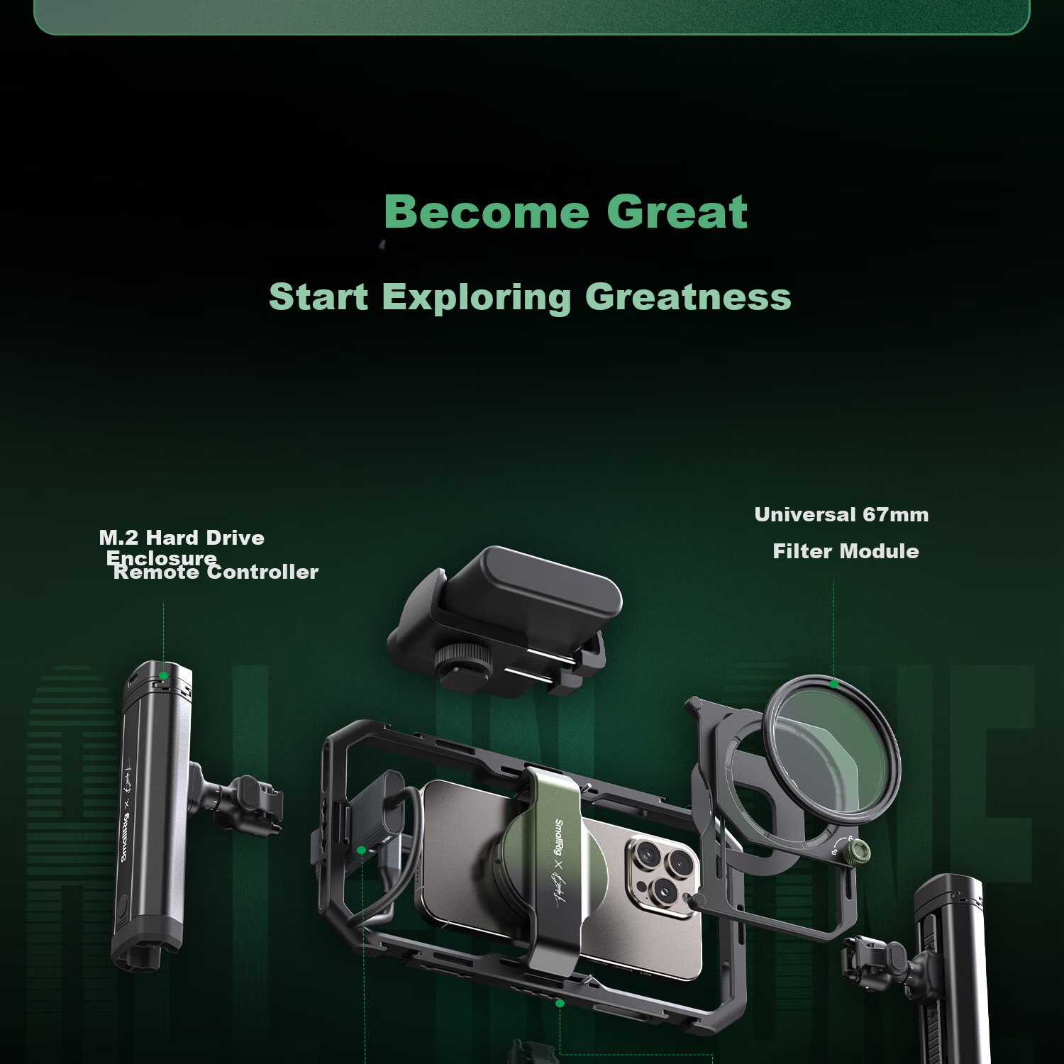 Комплект для видеоблогинга SmallRig 4596 Brandon Li Co-Created All-In Professional Live Streaming Phone Cage