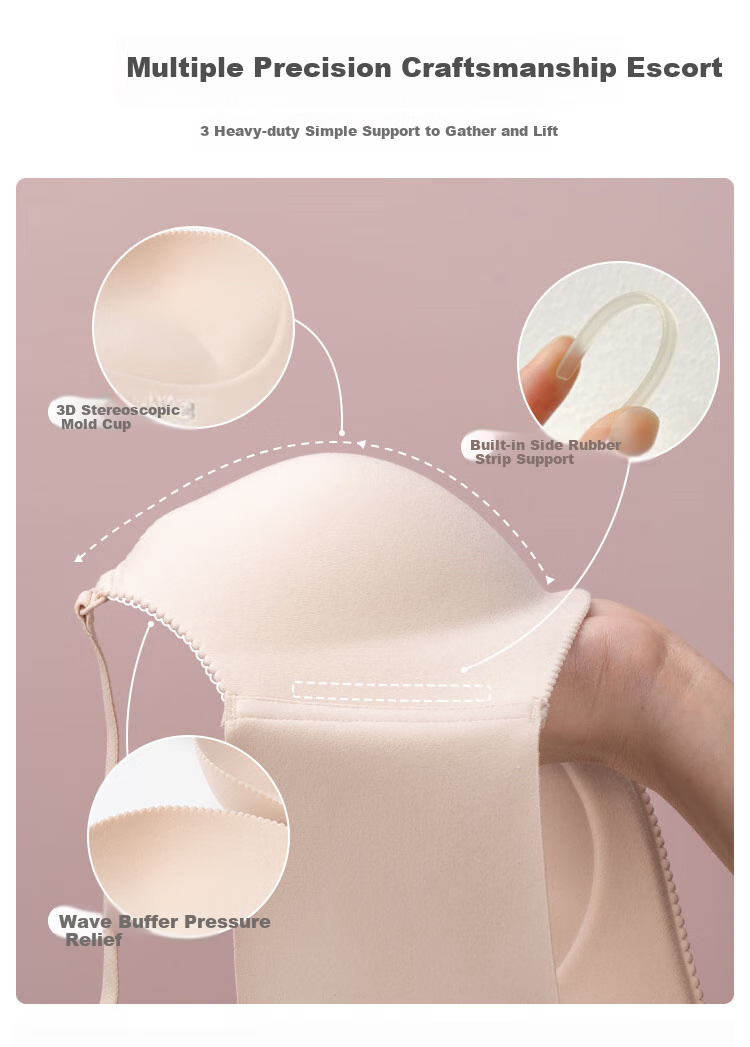 Бюстгальтер Maniform Smooth Seamless Push-Up Bra, бесшовный, с мягкими чашками, без косточек, для маленькой груди, размер 75C, цвет телесный