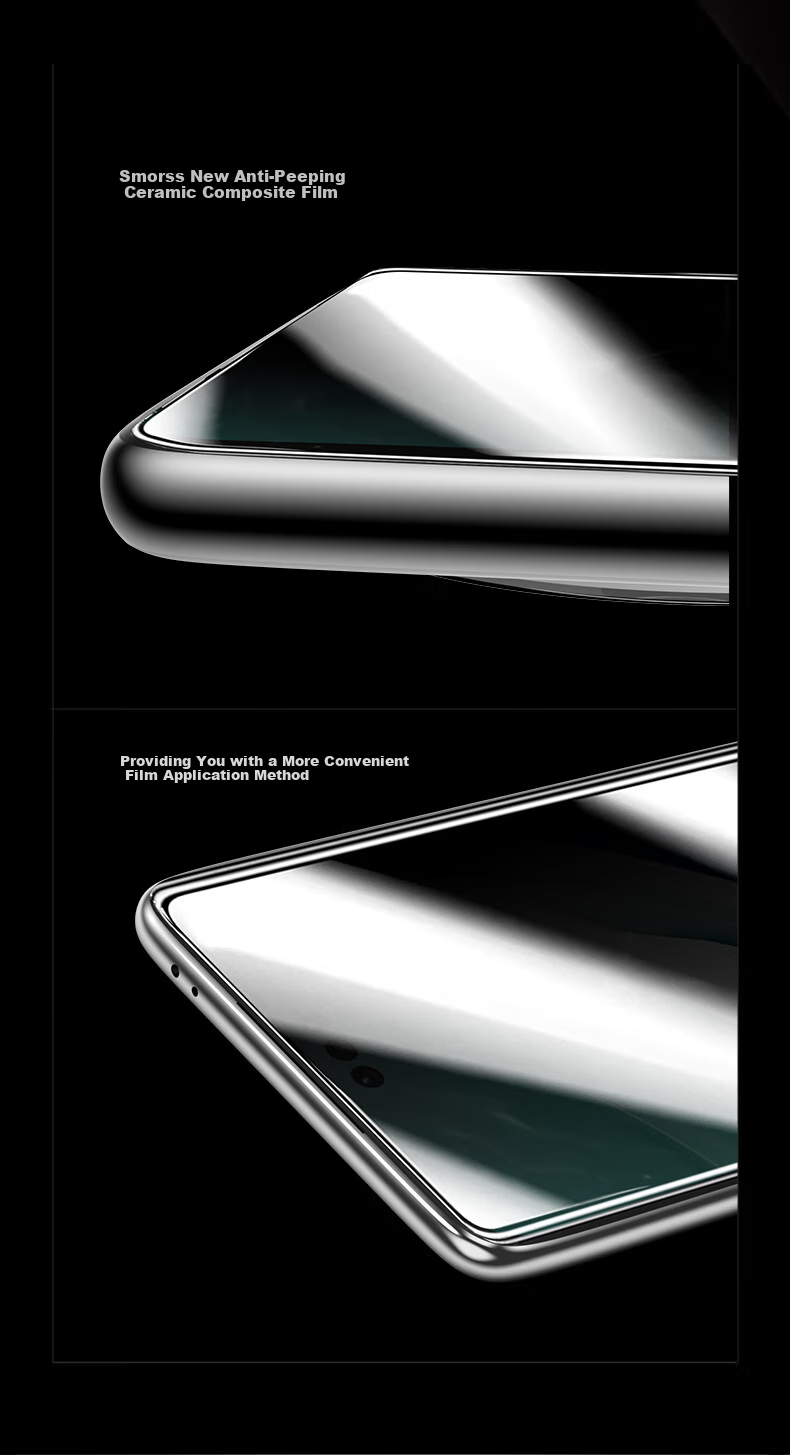 Защитная керамическая пленка Smorss для Huawei Mate 60 Pro/Pro+ / RS, антишпионская, 28°, гладкая, устойчивая к отпечаткам пальцев