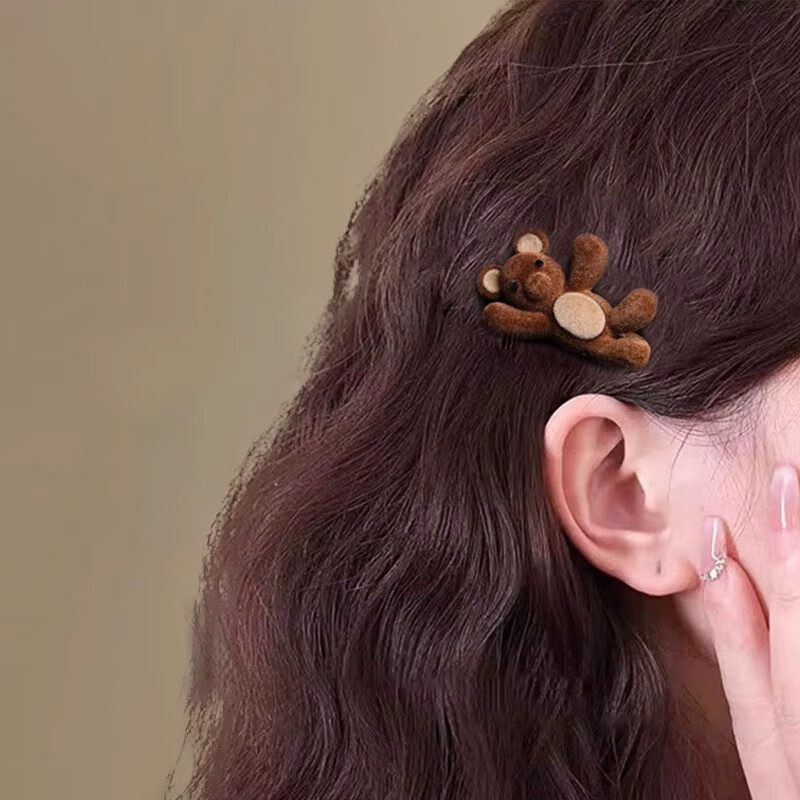 Зажим для волос MKING PRETTY Luosi, милый, с машущим медведем, заколка для челки, рождественский подарок, аксессуар для волос
