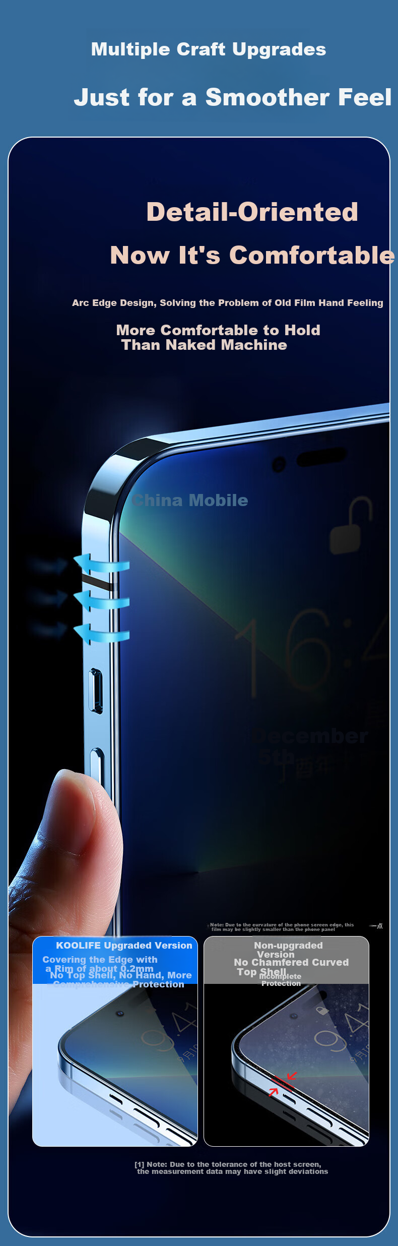 Защитное стекло KOOLIFE для Apple iPhone 14/13/13 Pro, противоударное, противоотпечатковое, ультратонкое, с полной защитой экрана