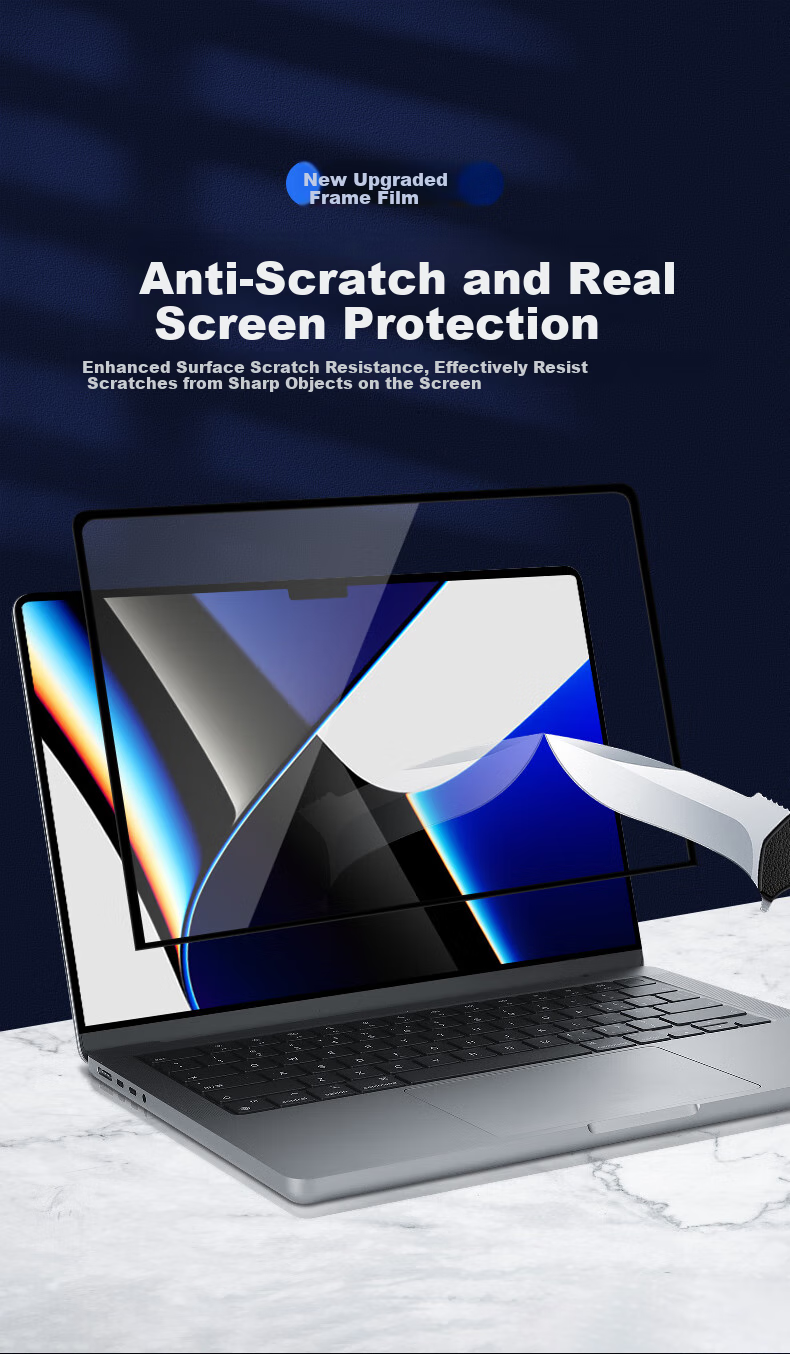 Защитная пленка DiyiGongfang для Apple Macbook Air 13 M2/M3/M4, HD, с рамкой, 13.6 дюйма
